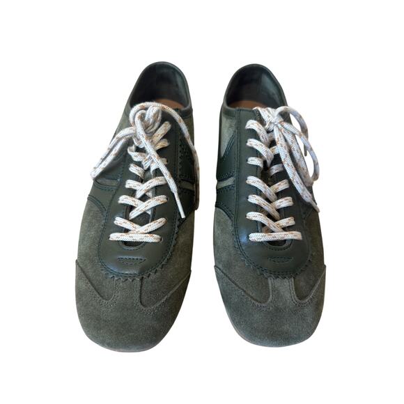 Dries Van Noten Dustin Suede Green Low Top Sneakers Size 38 - Picture 3 of 8